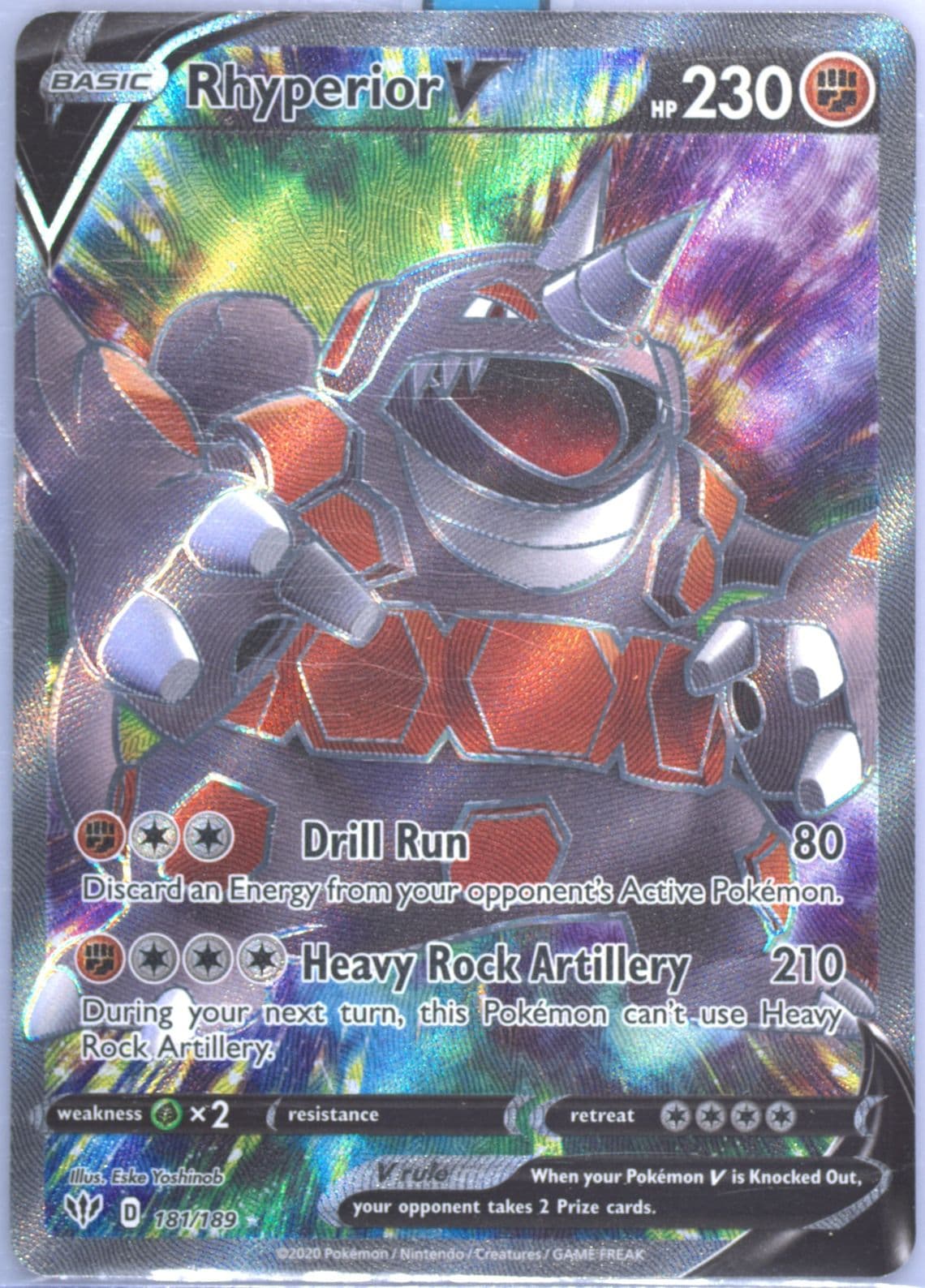 Full Art/Rhyperior V (181) 2020 Pokemon Sword & Shield Darkness Ablaze