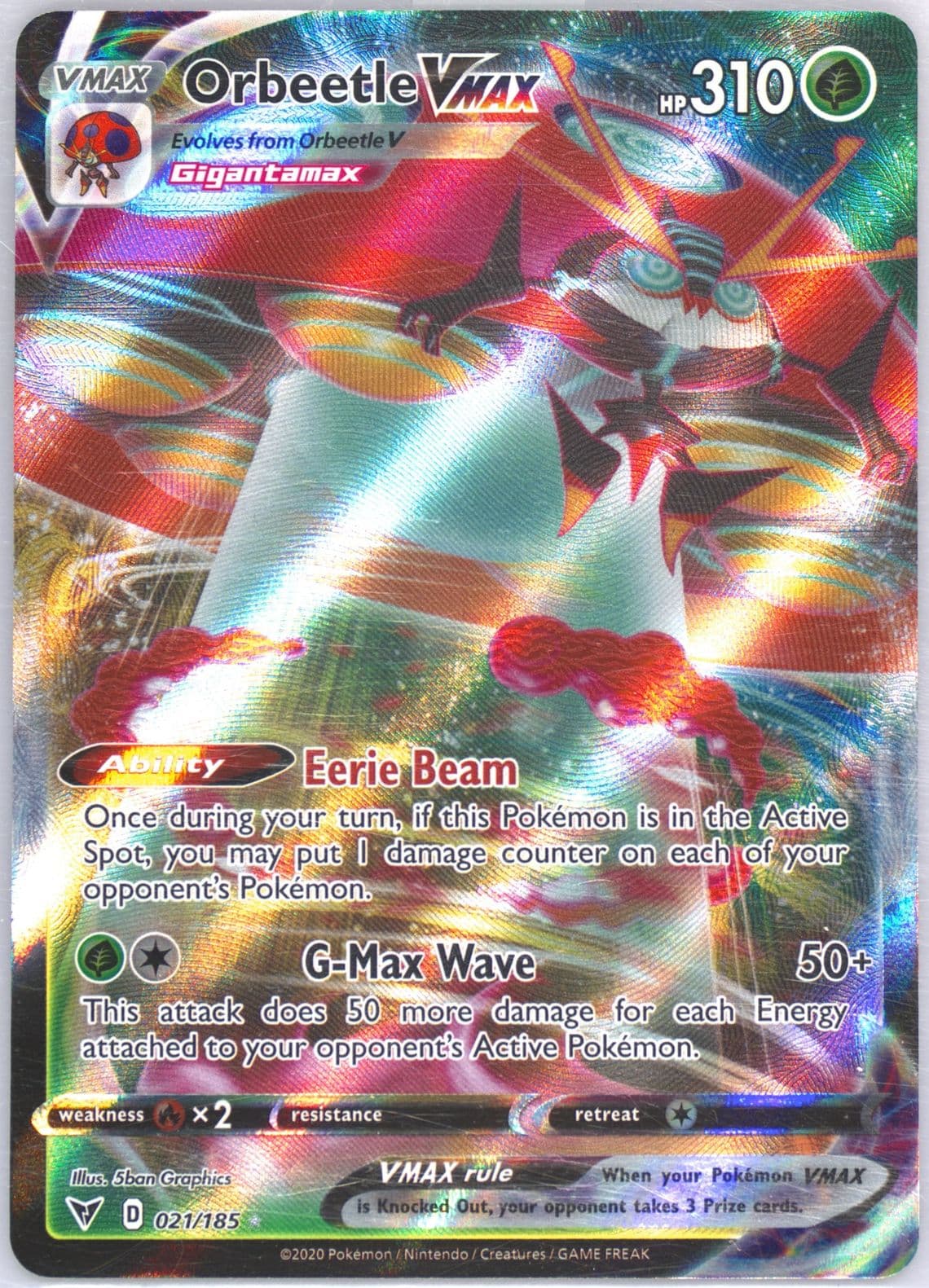 Full Art/Orbeetle Vmax (021) 2020 Pokemon Sword & Shield Vivid Voltage
