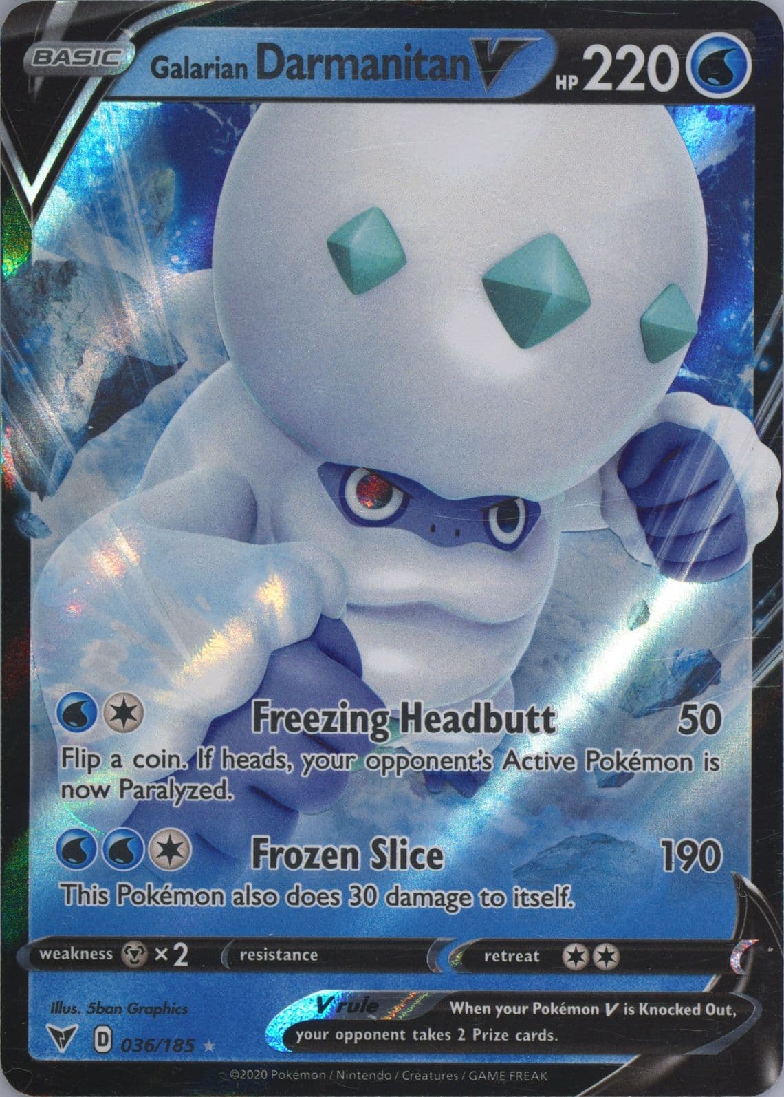 Galarian Darmanitan V (036) 2020 Pokemon Sword & Shield Vivid Voltage