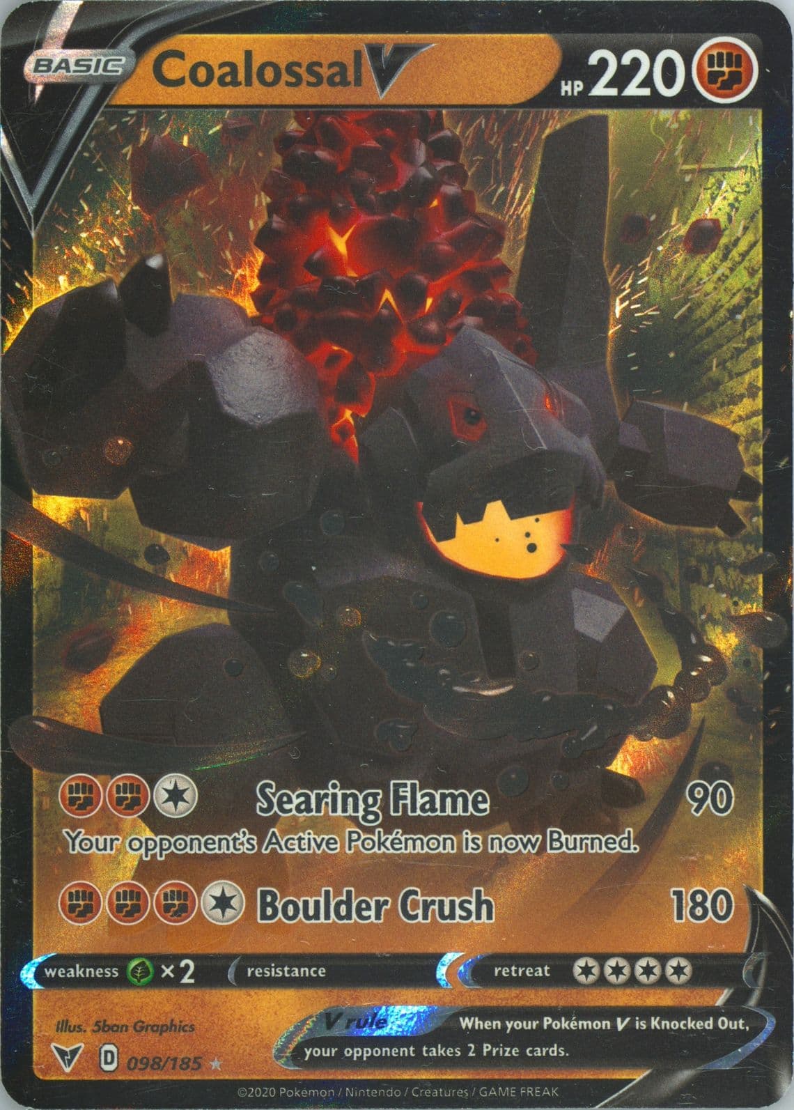 Coalossal V (098) 2020 Pokemon Sword & Shield Vivid Voltage