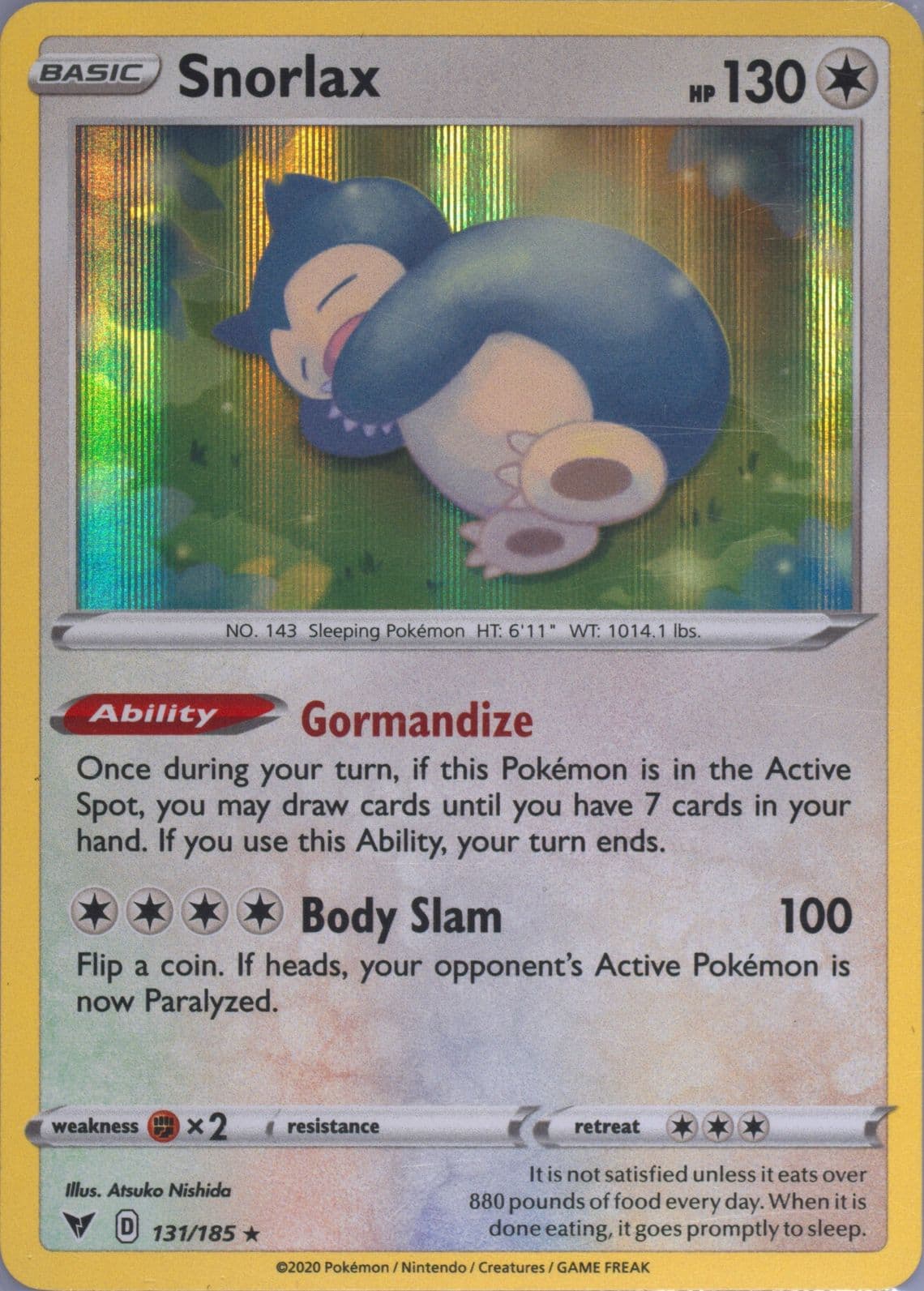 Snorlax-Holo (131) 2020 Pokemon Sword & Shield Vivid Voltage