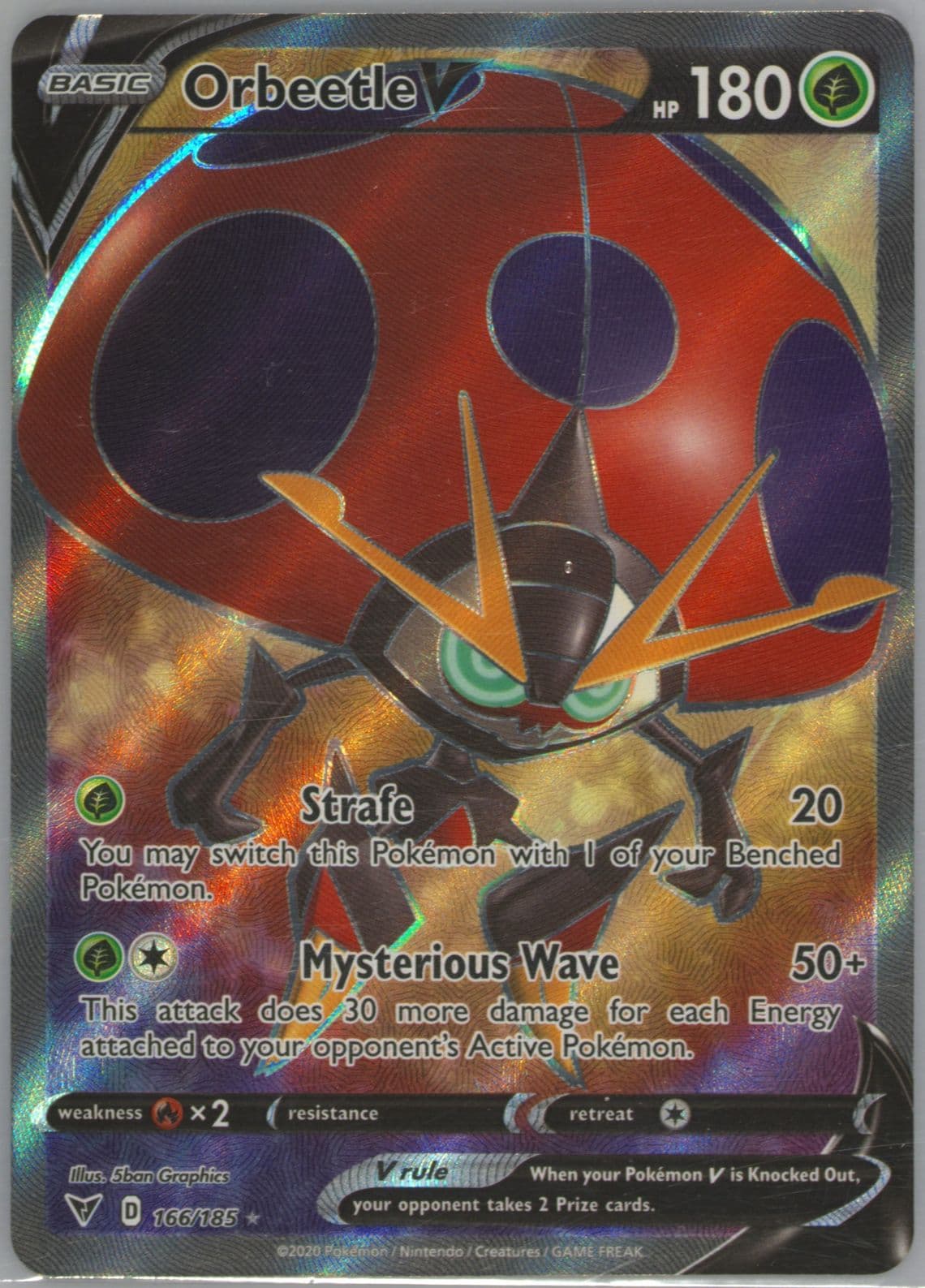 Full Art/Orbeetle V (166) 2020 Pokemon Sword & Shield Vivid Voltage