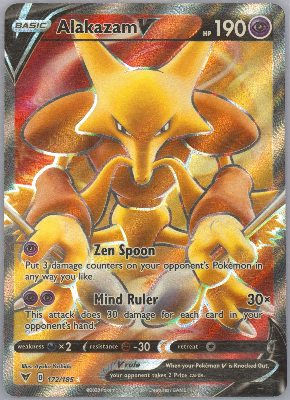 Full Art/Alakazam V (172) 2020 Pokemon Sword & Shield Vivid Voltage