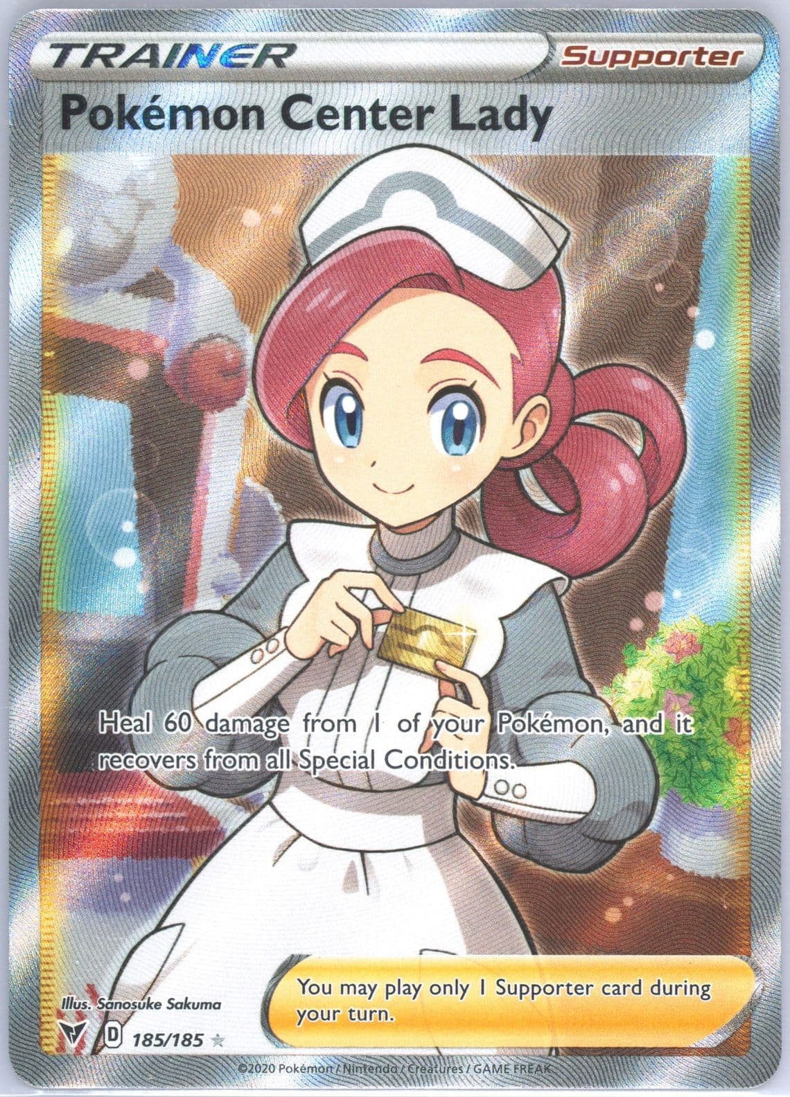 Full Art/Pokemon Center Lady (185) 2020 Pokemon Sword & Shield Vivid Voltage