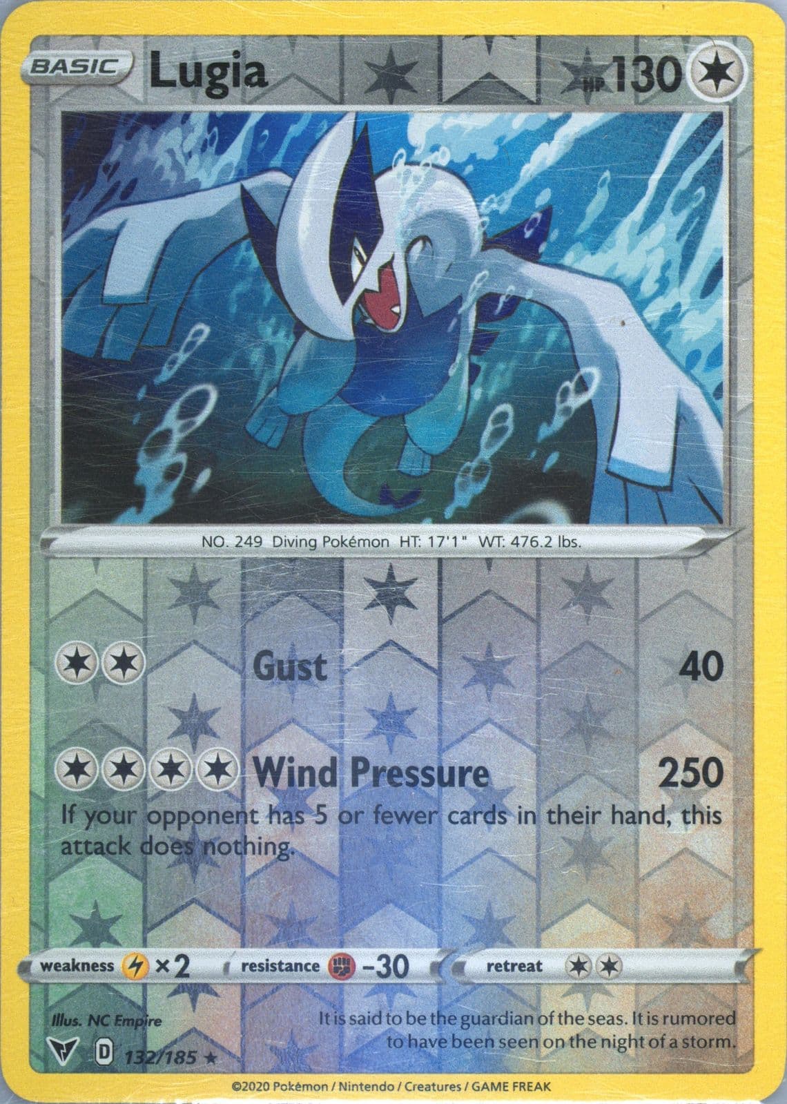 Lugia-Reverse Foil (132) 2020 Pokemon Sword & Shield Vivid Voltage
