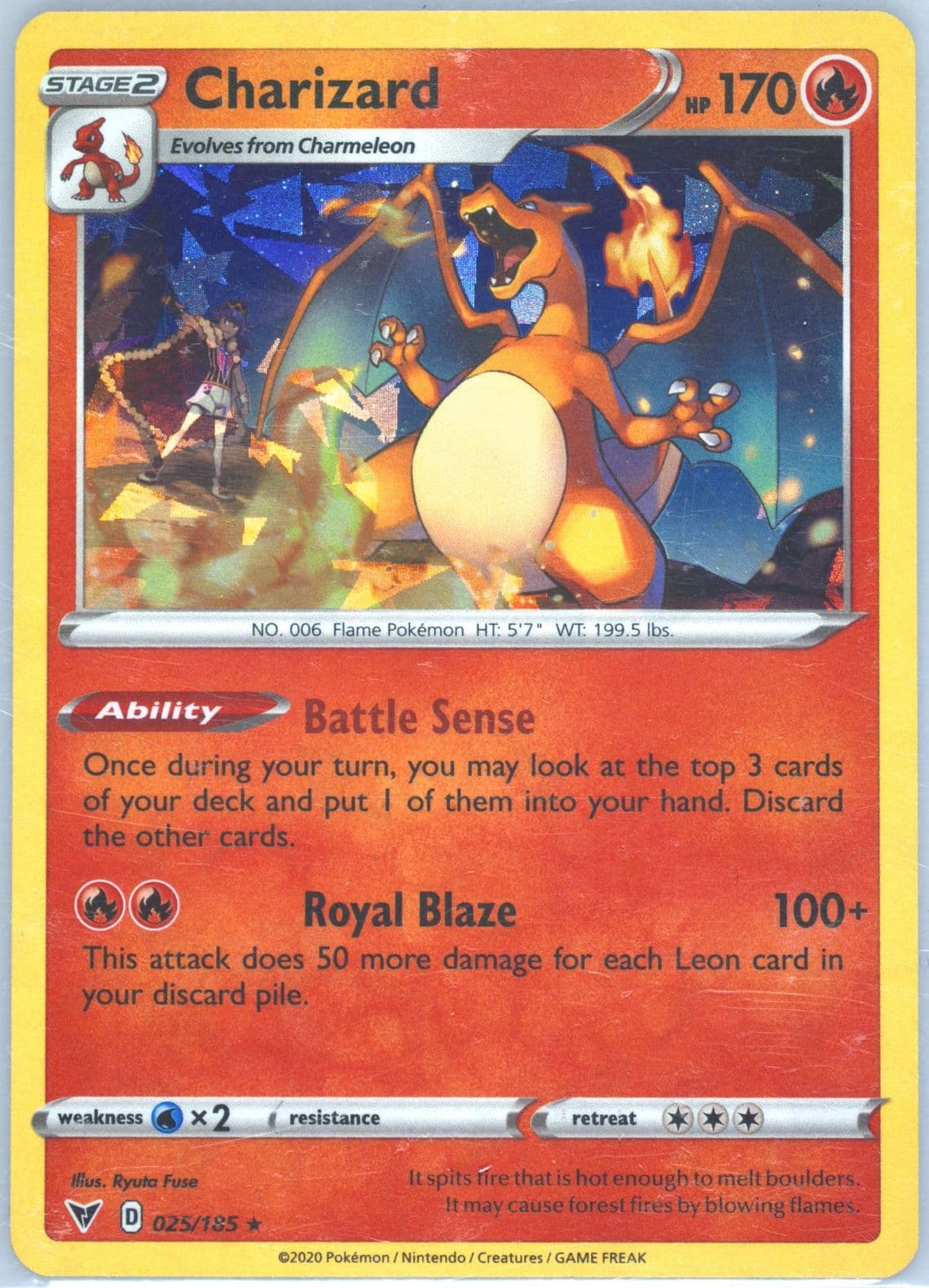 Charizard-Holo Cracked Ice (025) 2020 Pokemon Sword & Shield Vivid Voltage