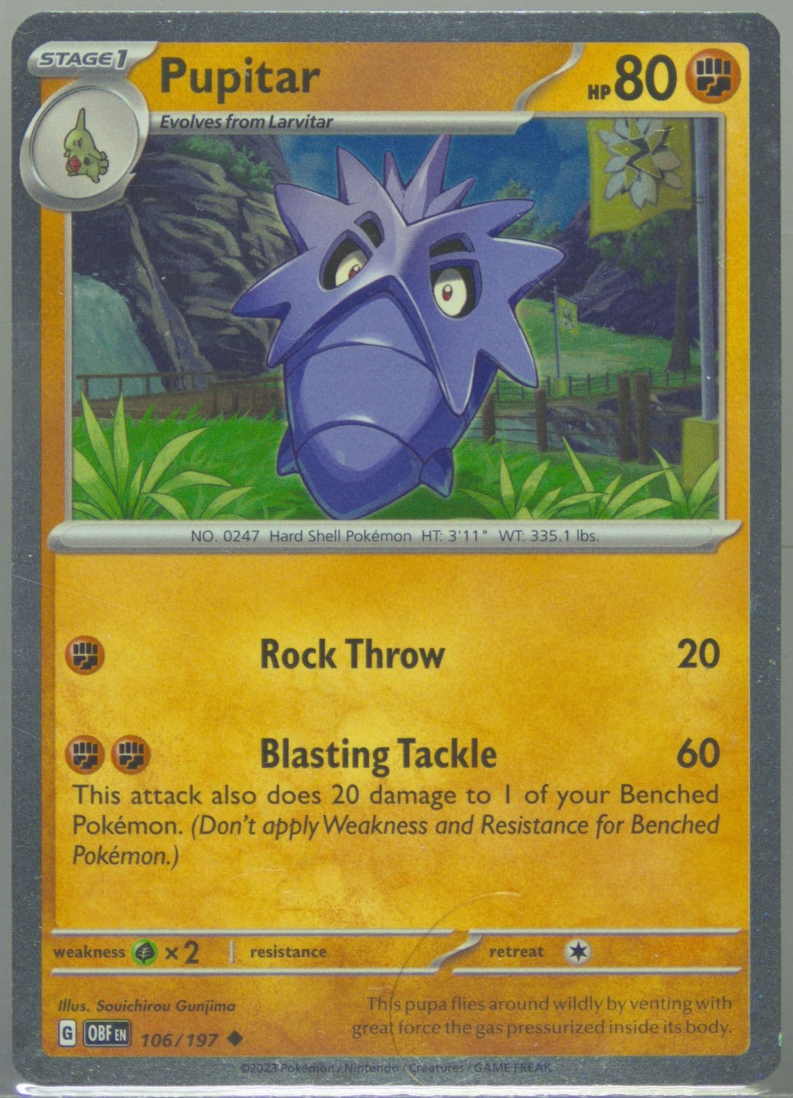 Pupitar Tyranitar EX Premium Collection (106) 2024 Pokemon Obf EN-Obsidian Flames