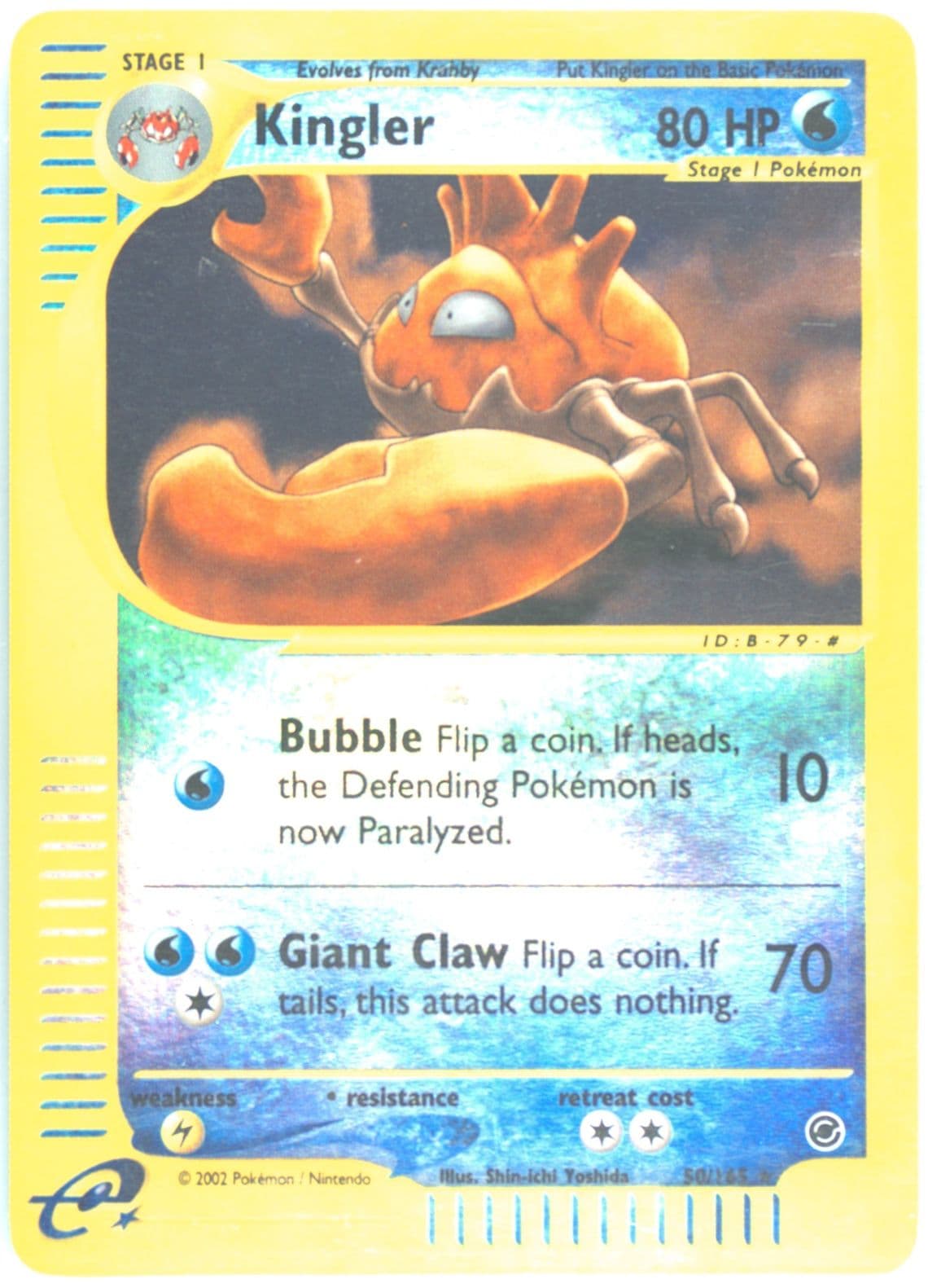 Kingler-Reverse Foil (50) 2002 Pokemon Expedition