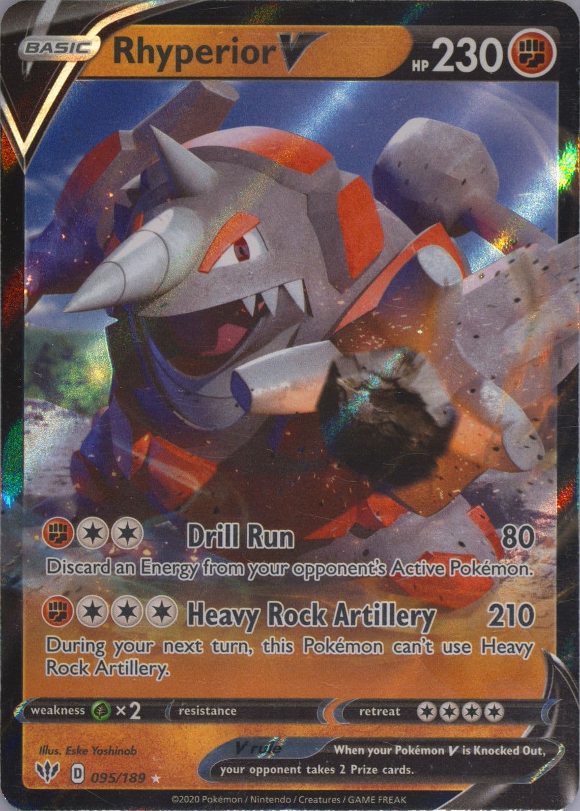 Rhyperior V (095) 2020 Pokemon Sword & Shield Darkness Ablaze