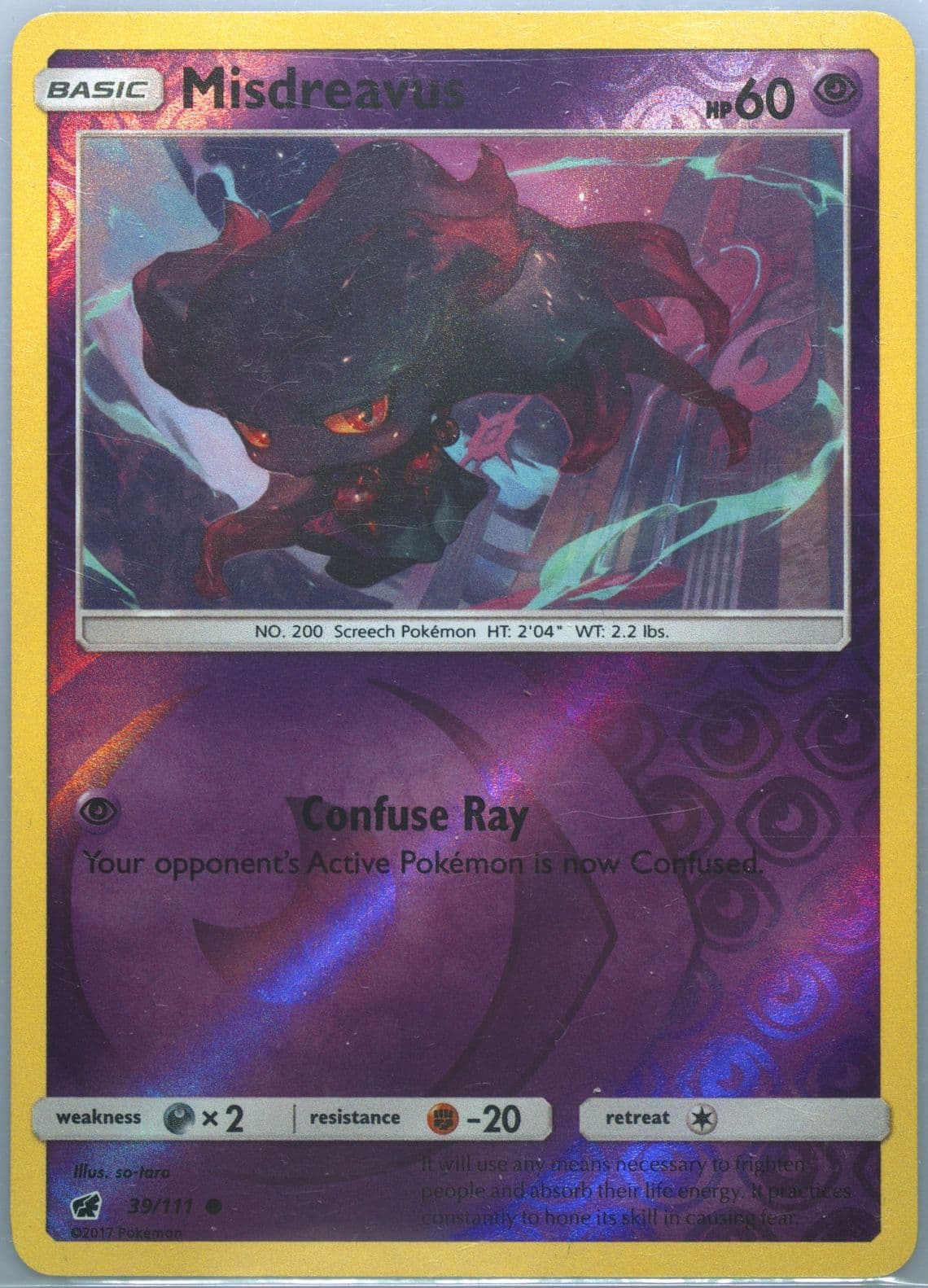 Misdreavus-Reverse Foil (39) 2017 Pokemon Sun & Moon Crimson Invasion