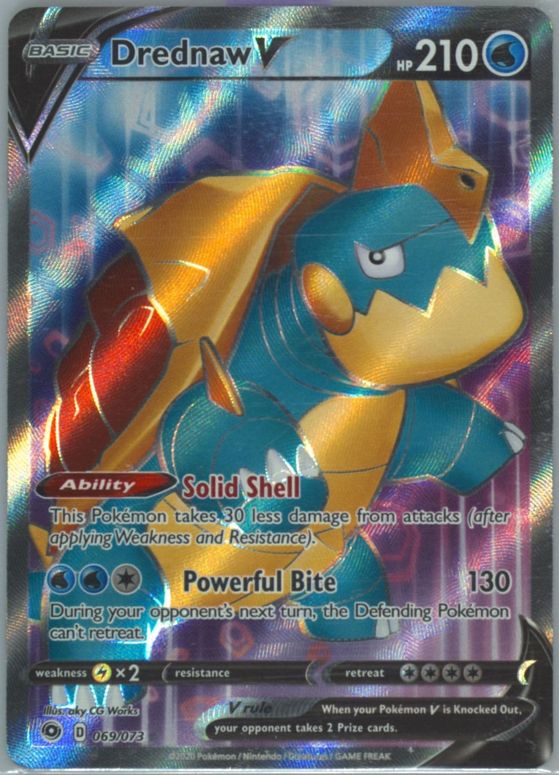 Full Art/Drednaw V (069) 2020 Pokemon Sword & Shield Champion's Path