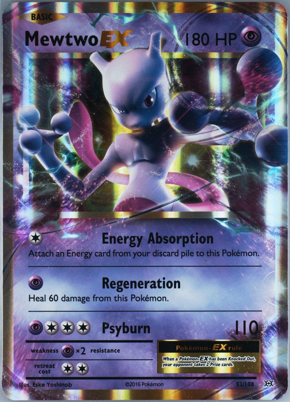 Mewtwo EX 2020 Kanto Power Collection-Jumbo (52) 2016 Pokemon XY Evolutions