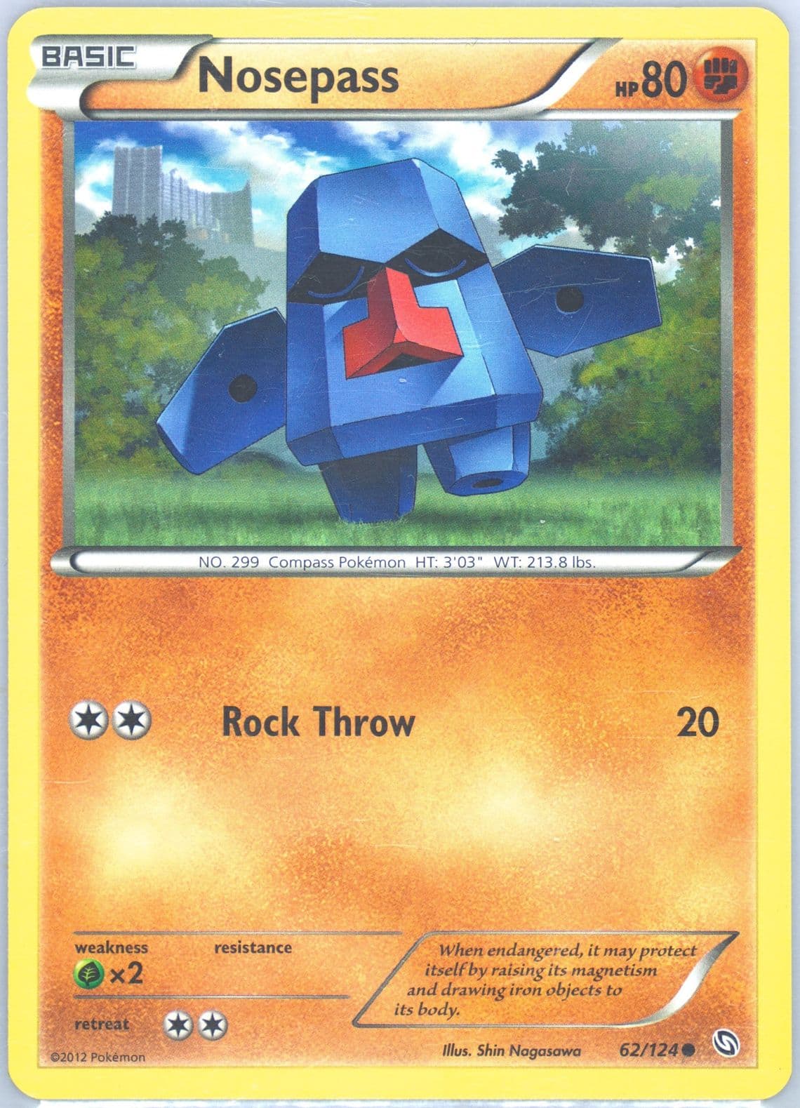 Nosepass (62) 2012 Pokemon Black & White Dragons Exalted