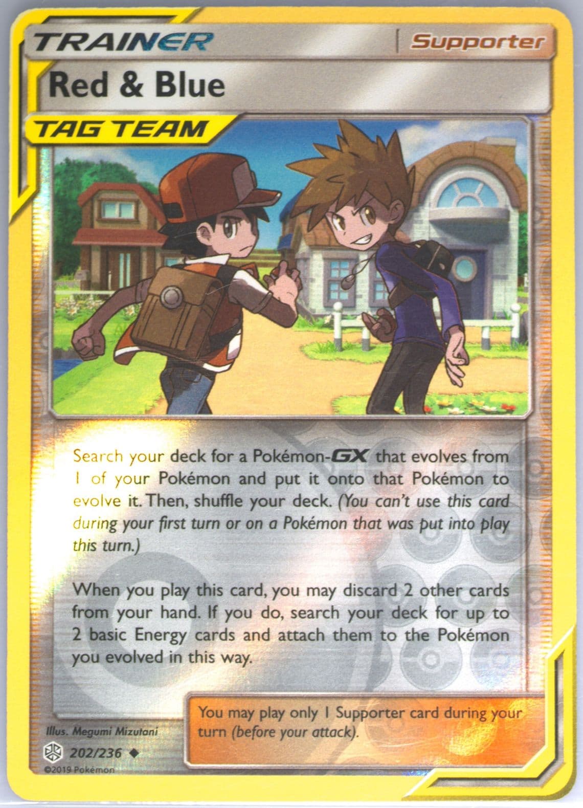 Red & Blue-Reverse Foil (202) 2019 Pokemon Sun & Moon Cosmic Eclipse