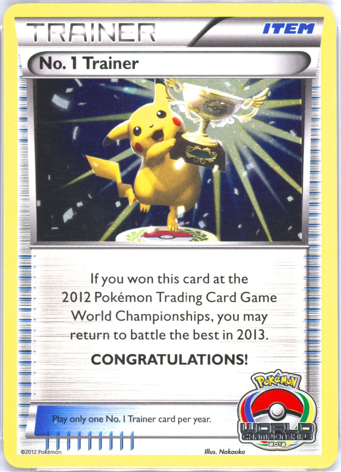 No. 1 Trainer 2012 Pokemon World Championships Promo