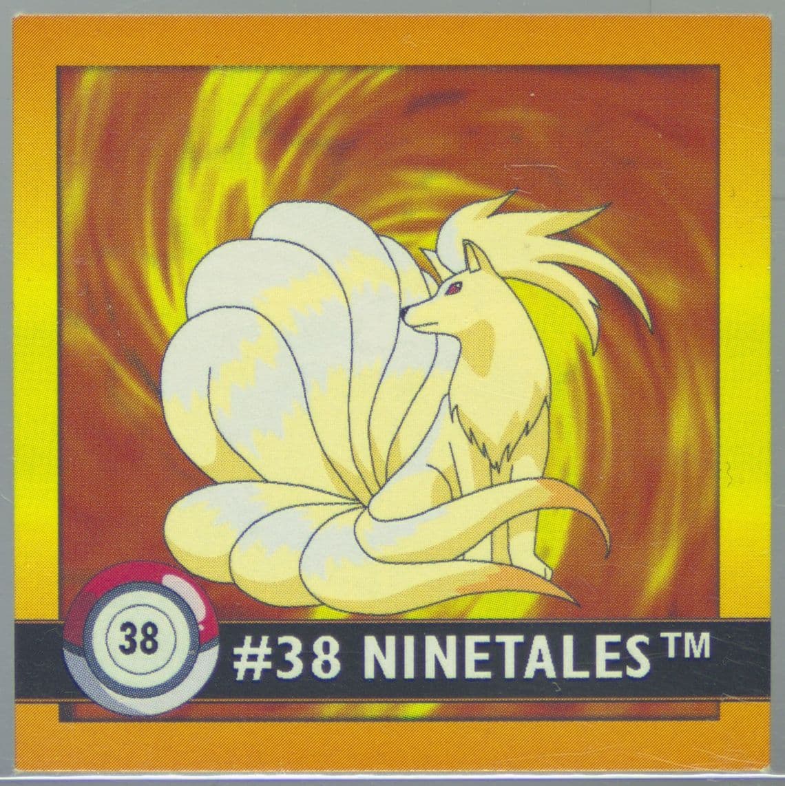 Ninetales (38) 1999 Pokemon Stickers Series 1