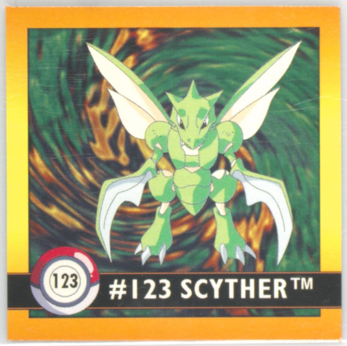 Scyther (123) 1999 Pokemon Stickers Series 1
