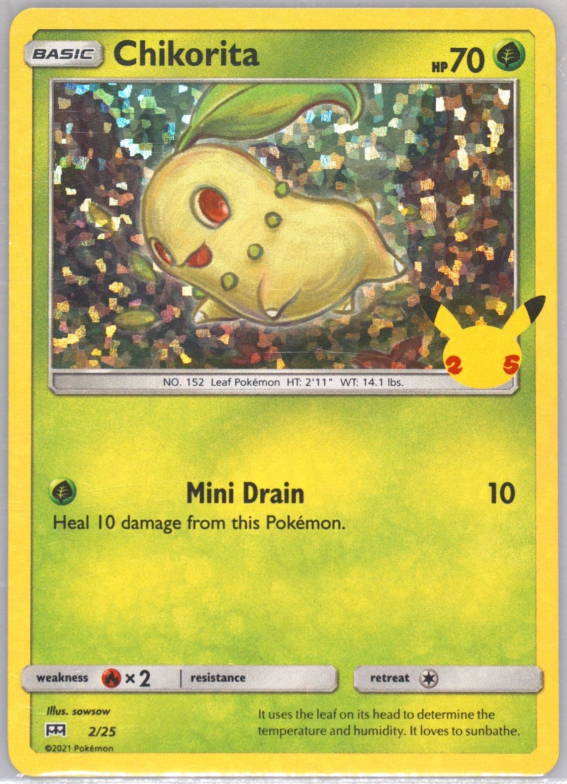 Chikorita-Holo (2) 2021 Pokemon Mcdonald's Collection