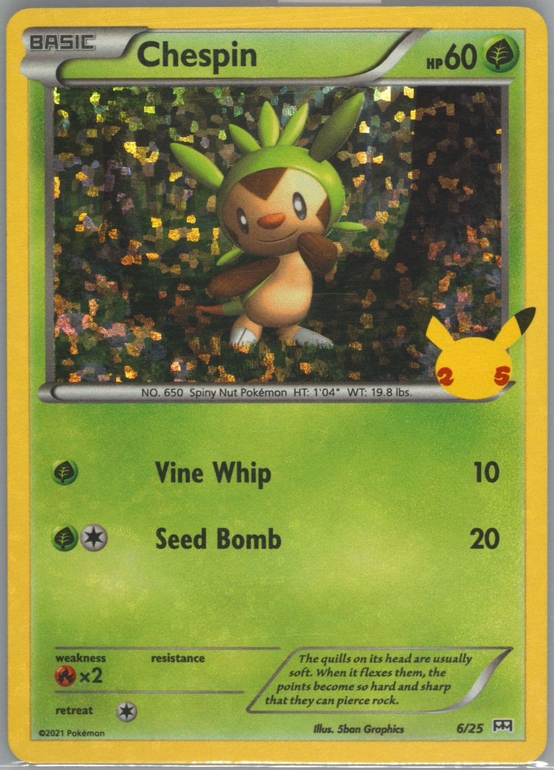 Chespin-Holo (6) 2021 Pokemon Mcdonald's Collection