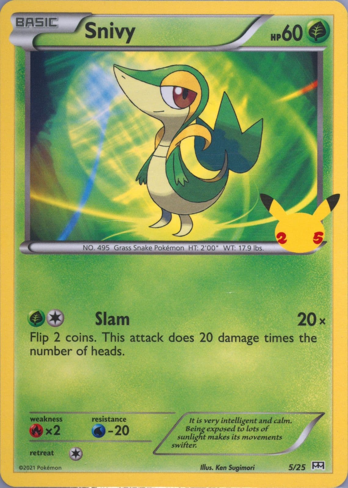 Snivy (5) 2021 Pokemon Mcdonald's Collection