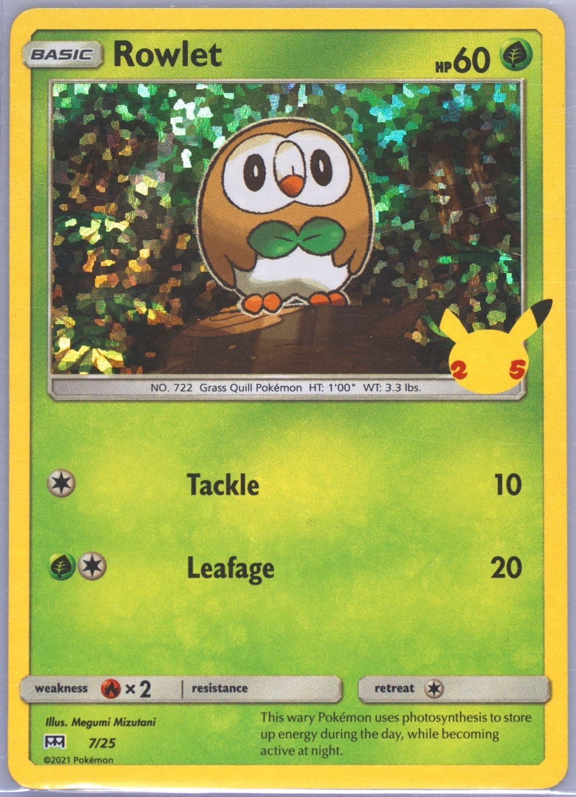 Rowlet-Holo (7) 2021 Pokemon Mcdonald's Collection
