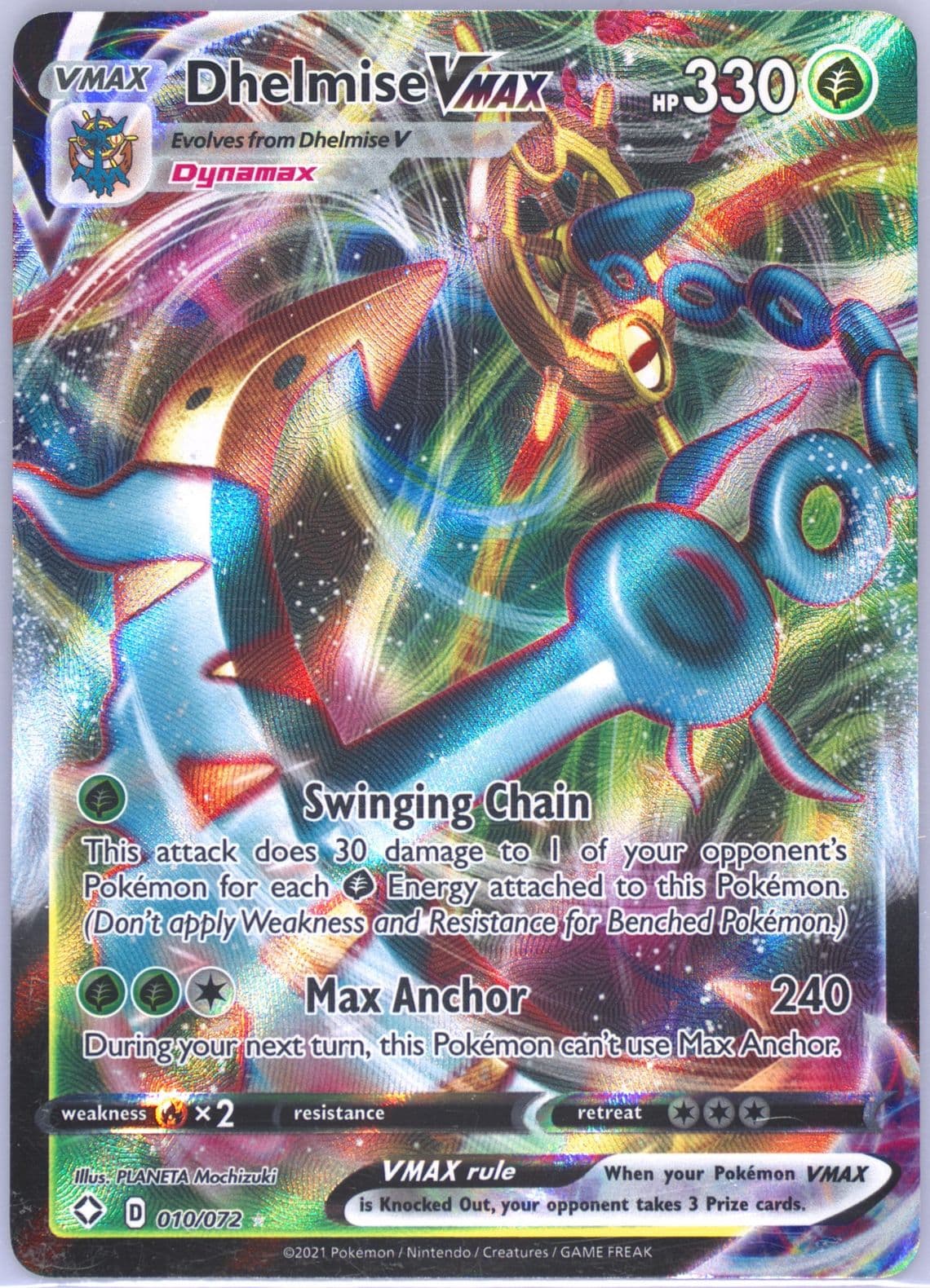 Full Art/Dhelmise Vmax (010) 2021 Pokemon Sword & Shield Shining Fates
