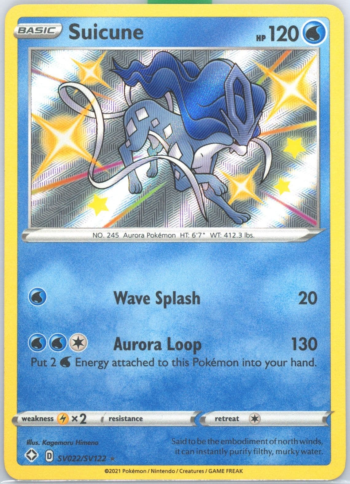 Suicune-Holo (SV022) 2021 Pokemon Sword & Shield Shining Fates