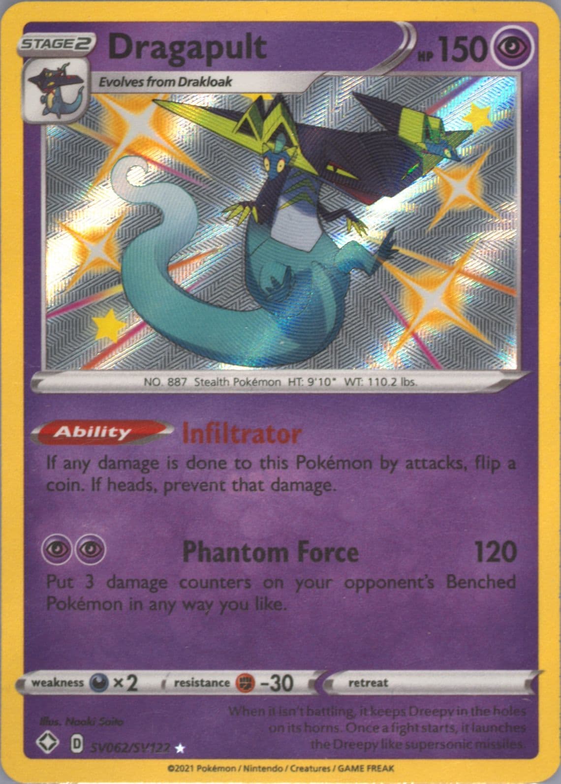 Dragapult-Holo (SV062) 2021 Pokemon Sword & Shield Shining Fates
