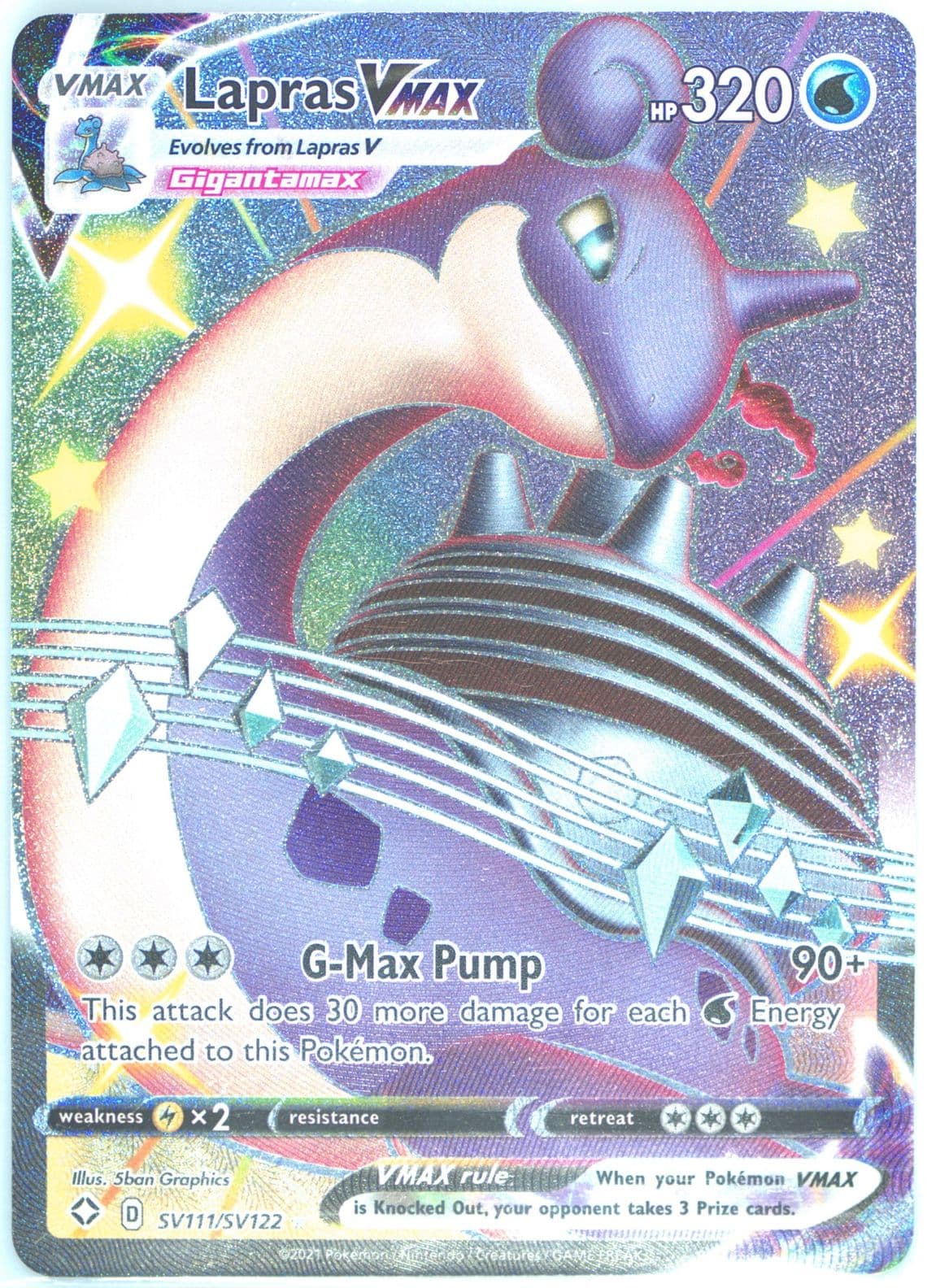 Full Art/Lapras Vmax (SV111) 2021 Pokemon Sword & Shield Shining Fates