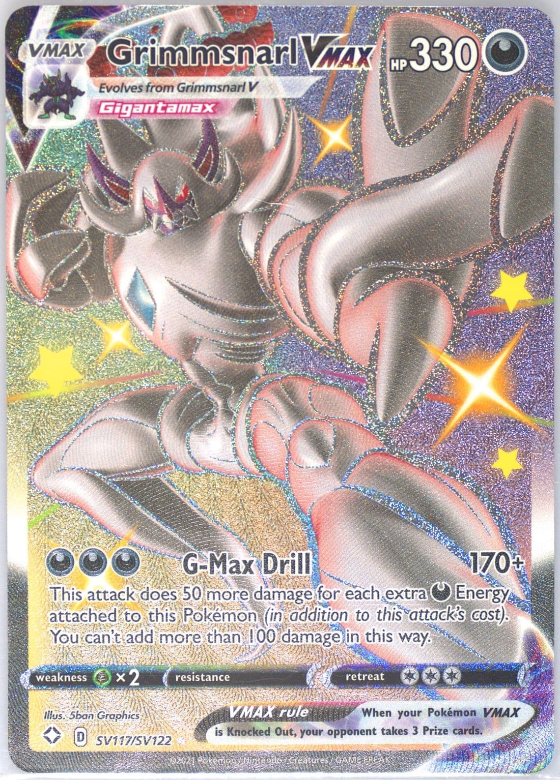 Full Art/Grimmsnarl Vmax (SV117) 2021 Pokemon Sword & Shield Shining Fates