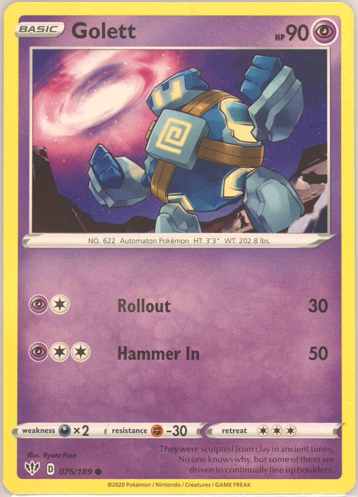 Golett (076) 2020 Pokemon Sword & Shield Darkness Ablaze