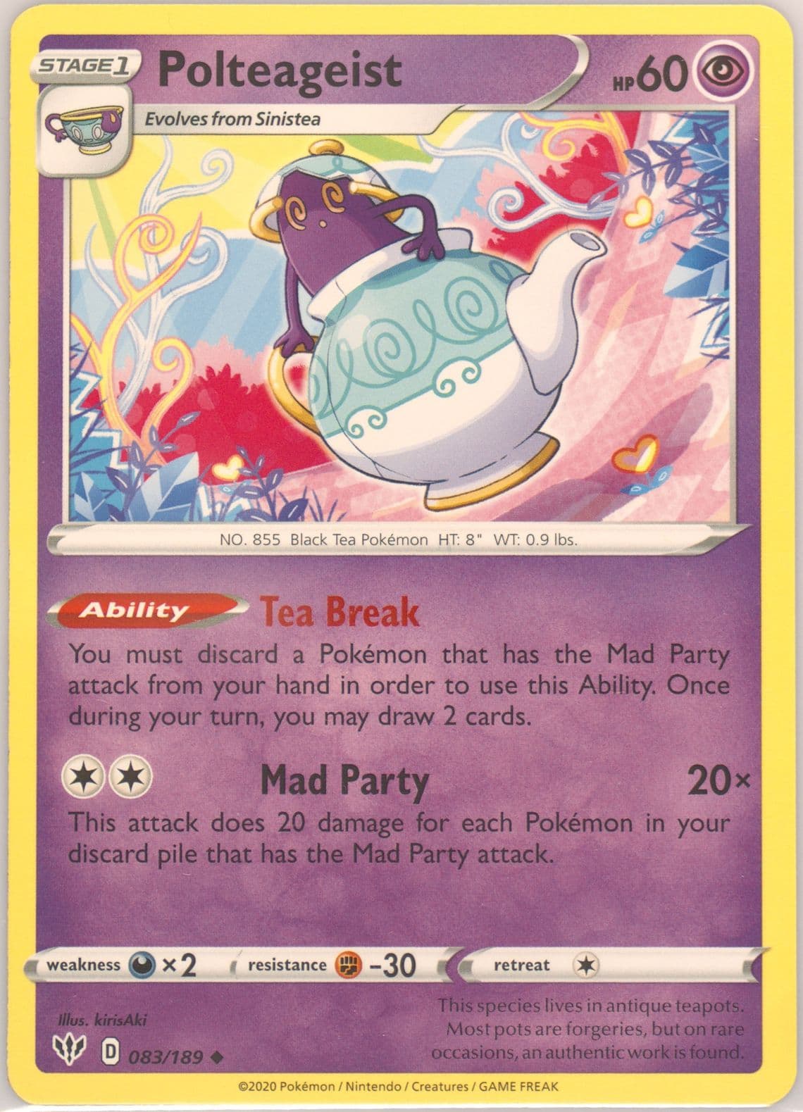 Polteageist (083) 2020 Pokemon Sword & Shield Darkness Ablaze