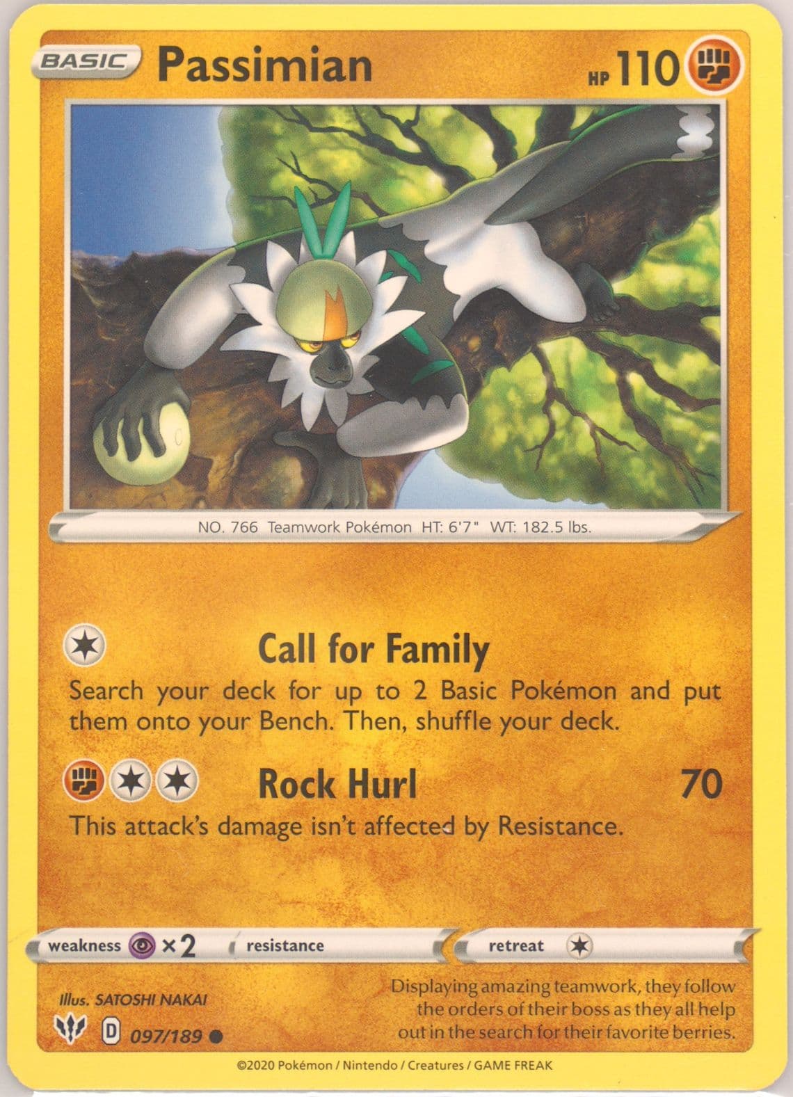 Passimian (097) 2020 Pokemon Sword & Shield Darkness Ablaze