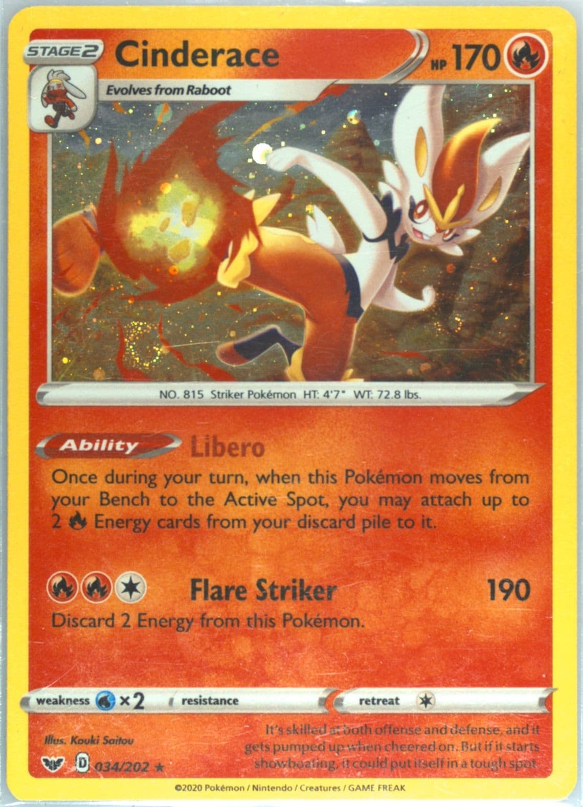 Cinderace-Holo Cosmos Fall 2020 Collector Chest (034) 2020 Pokemon Sword & Shield