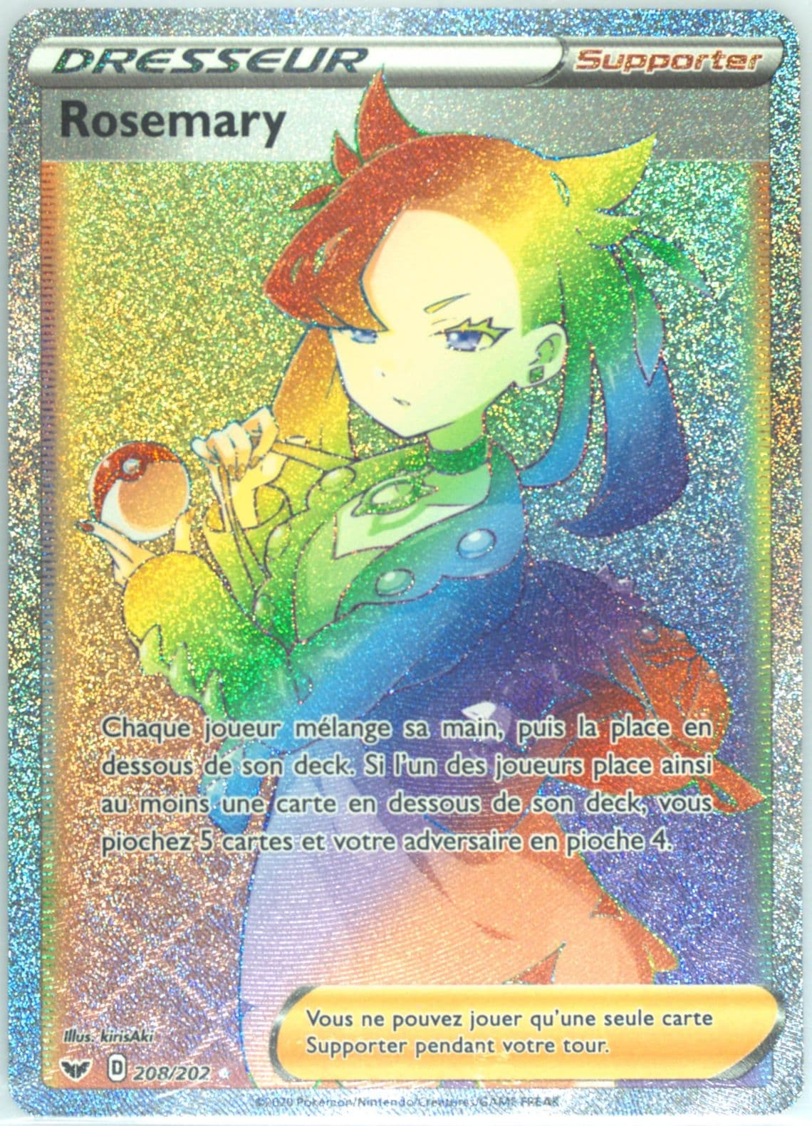 Full Art/Rosemary French-Secret (208) 2020 Pokemon Sword & Shield