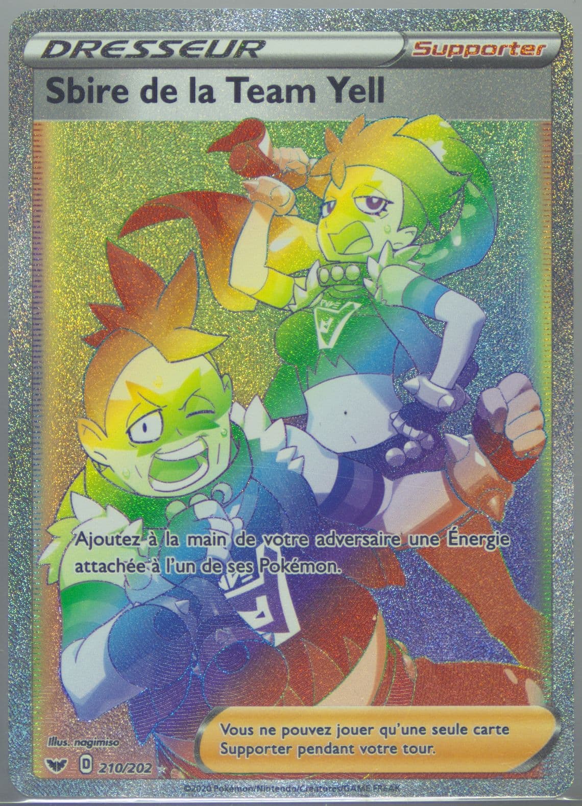 Full Art/Sbire de La Team Yell French-Secret (210) 2020 Pokemon Sword & Shield