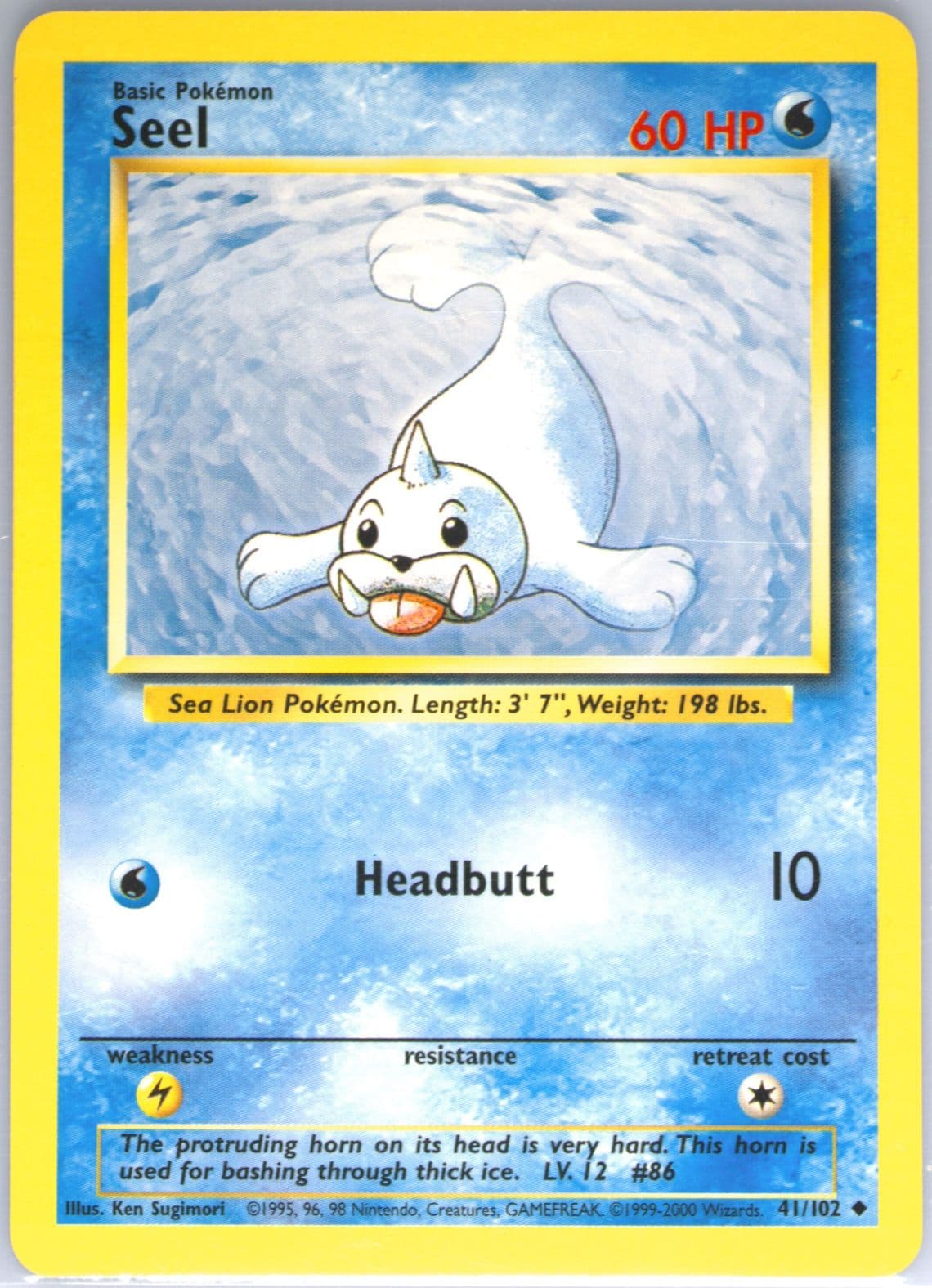 Seel Base Set 1999-2000 (41) 1999 Pokemon Game