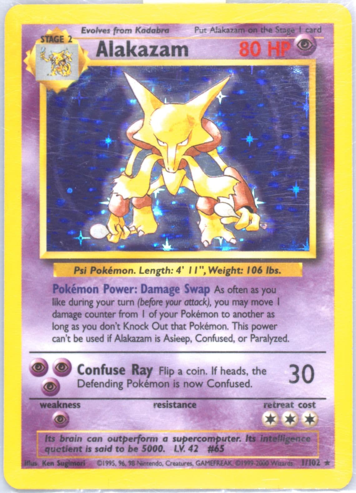 Alakazam-Holo Base Set 1999-2000 (1) 1999 Pokemon Game
