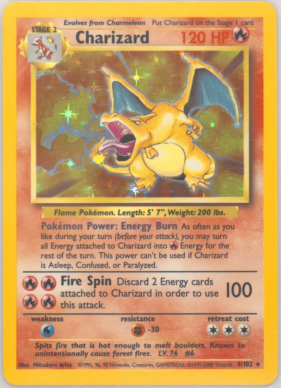 Charizard-Holo Base Set 1999-2000 (4) 1999 Pokemon Game