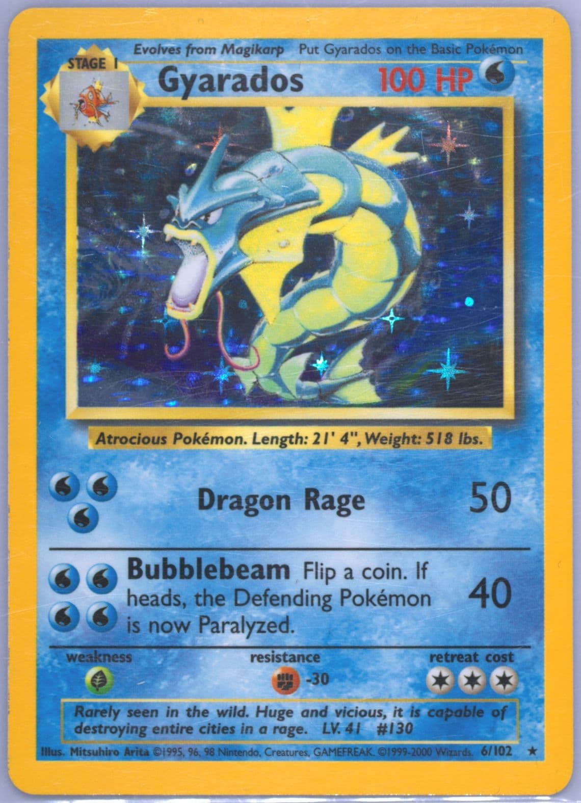 Gyarados-Holo Base Set 1999-2000 (6) 1999 Pokemon Game