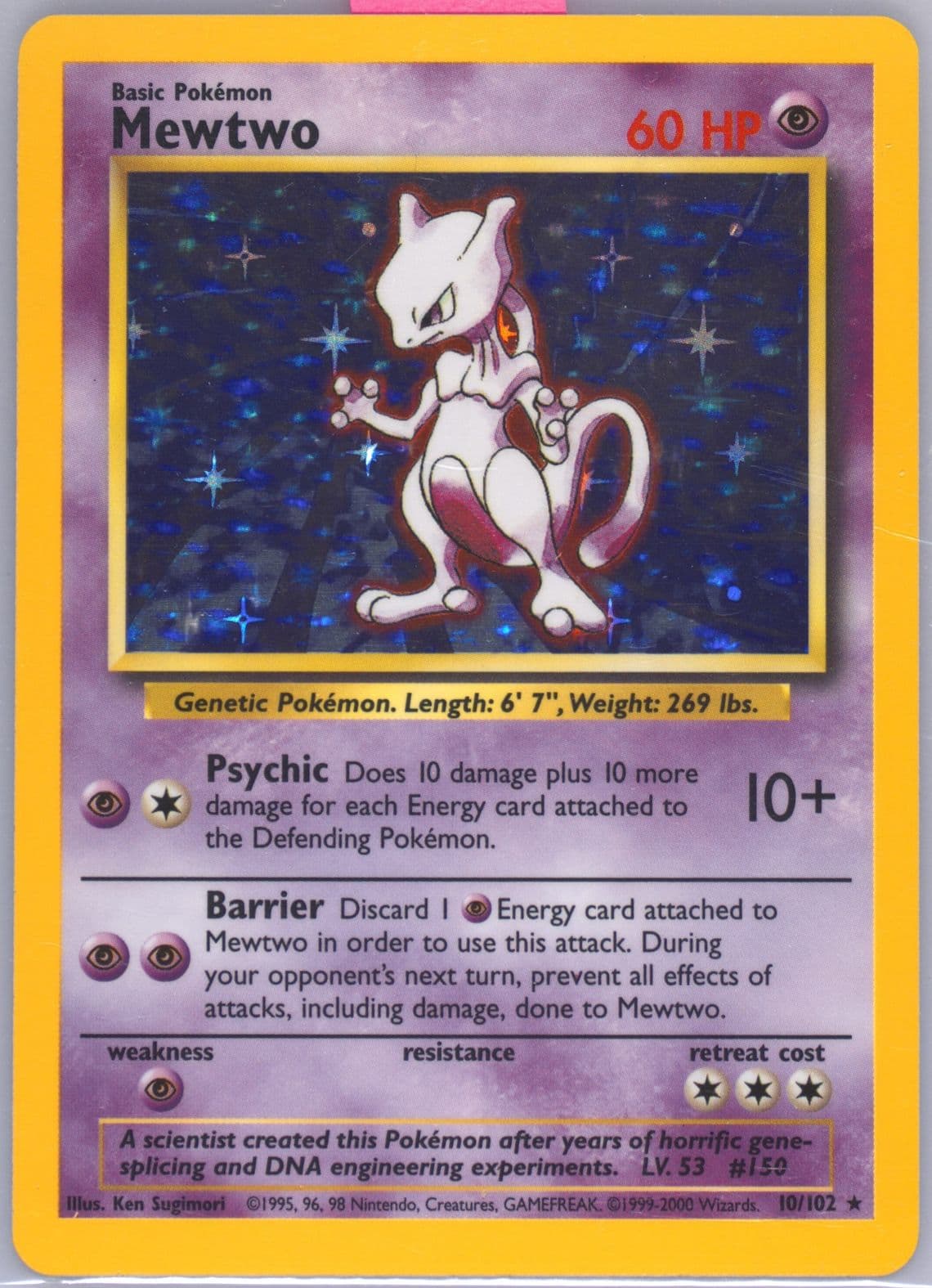 Mewtwo-Holo Base Set 1999-2000 (10) 1999 Pokemon Game