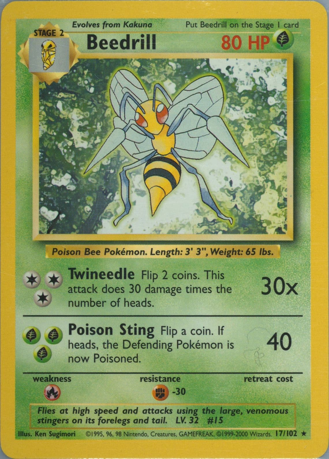 Beedrill Base Set 1999-2000 (17) 1999 Pokemon Game