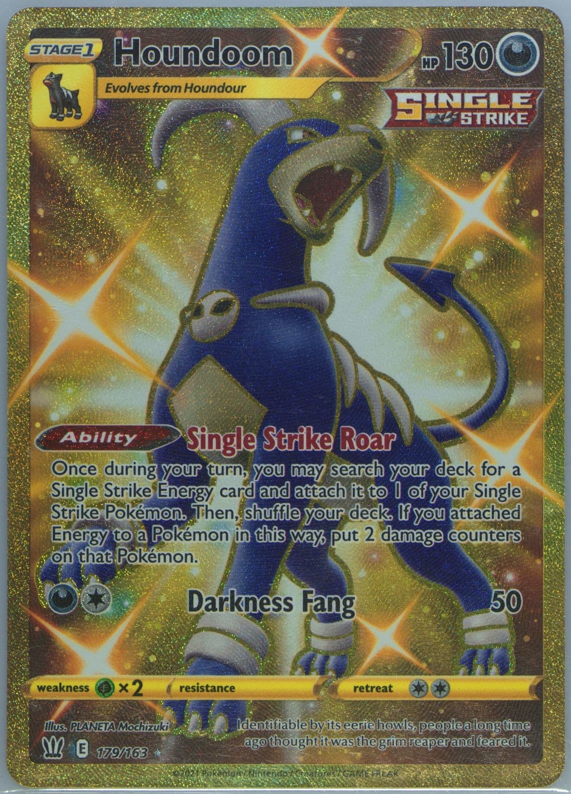 Full Art/Houndoom Secret (179) 2021 Pokemon Sword & Shield Battle Styles