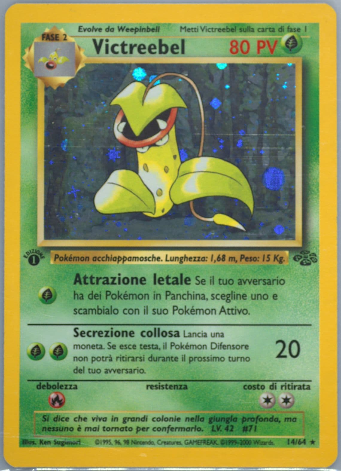 Victreebel-Holo 1st Edition (14) 2000 Pokemon Italian Jungle