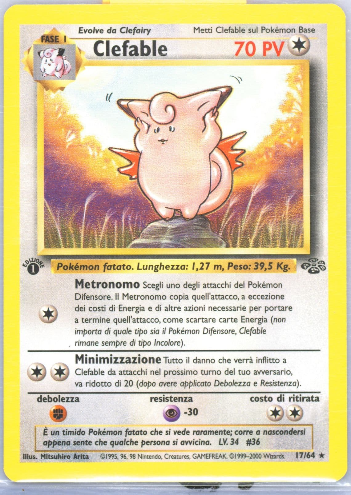 Clefable 1st Edition (17) 2000 Pokemon Italian Jungle