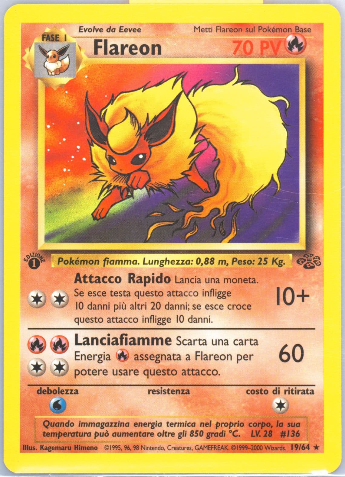 Flareon 1st Edition (19) 2000 Pokemon Italian Jungle