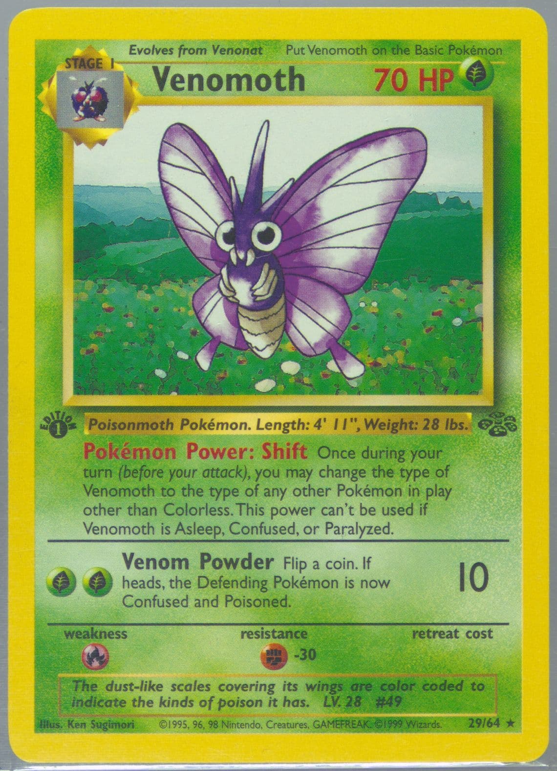 Venomoth 1st Edition (29) 2000 Pokemon Italian Jungle