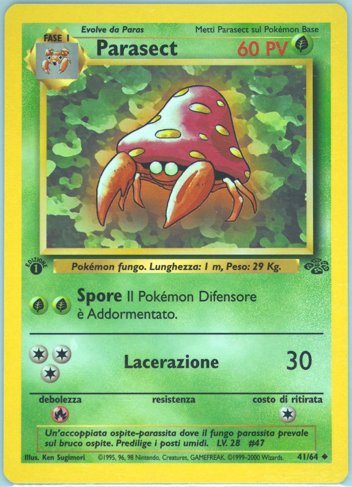 Parasect 1st Edition (41) 2000 Pokemon Italian Jungle