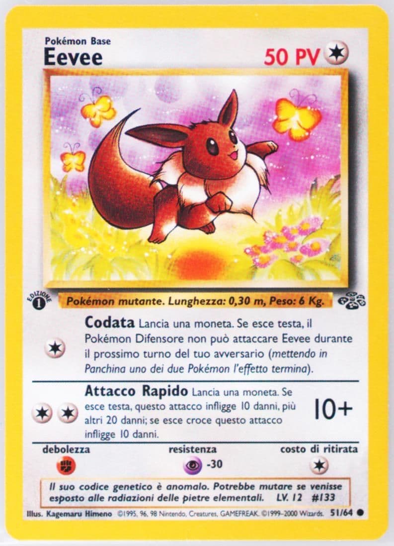 Eevee 1st Edition (51) 2000 Pokemon Italian Jungle