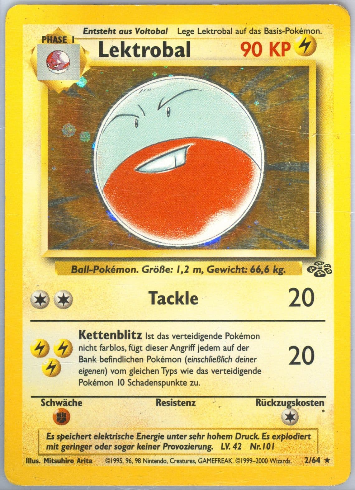 Lektrobal-Holo (2) 2000 Pokemon German Jungle